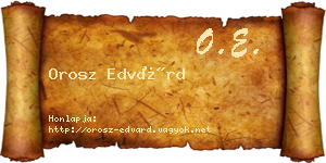 Orosz Edvárd névjegykártya